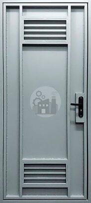 техническая дверь с одним замком и двумя вентиляционными решетками - внутренняя часть двери ДВ-976